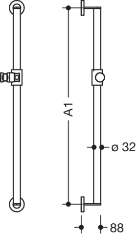 Brausehalterstange „System 900“ in Signalweiß