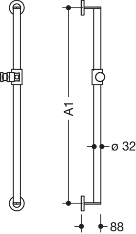 Brausehalterstange „System 900“ in Anthrazitgrau Brausehalterstange „System 900“ in Anthrazitgrau