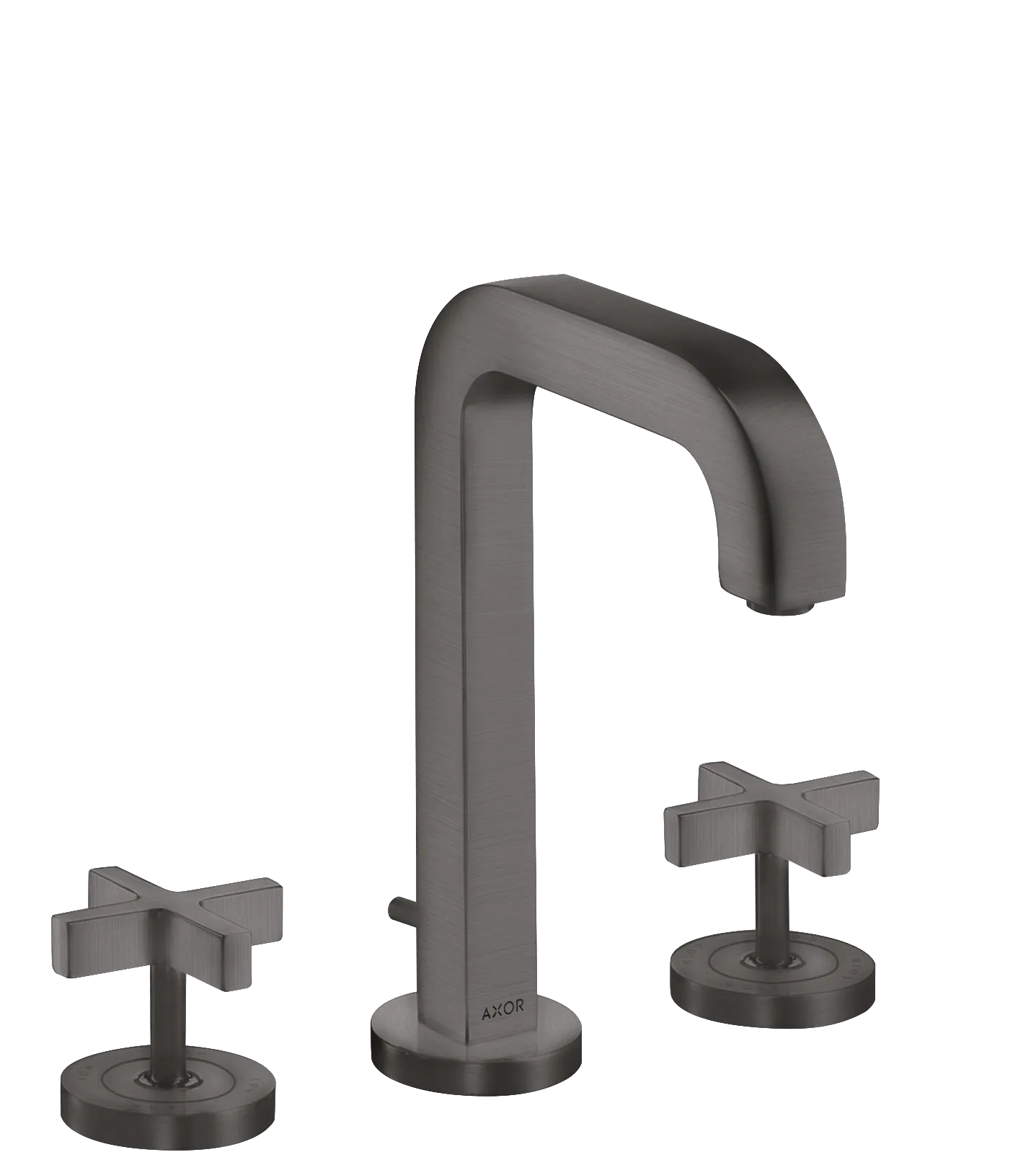 Hansgrohe AXOR Citterio 3-Loch Waschtischarmatur Brushed Black Chrome, ComfortZone 170, Ausladung 140 mm, Kreuzgriff