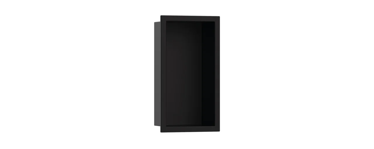Hansgrohe XtraStoris Original Wandnische mit Rahmen 300x150x100 mm, mattschwarz, Edelstahl V2A, pulverbeschichtet