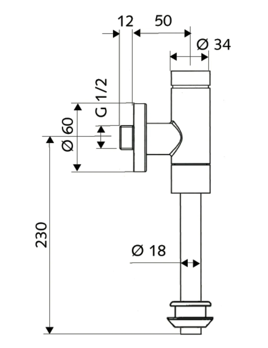 Aufputz-Urinal-Druckspüler OMAT Basic, DN 15, Aufputz-Urinal-Druckspüler, Spülstrom: max. 0,3 l/s, einstellbar: 1,0 - 6,0 l, DN 15 G 1/2 AG, Innenverbinder Ø 43 mm (Spülrohr Ø 18 mm), chrom Aufputz-Urinal-Druckspüler OMAT Basic, DN 15, Aufputz-Urinal-Druckspüler, Spülstrom: max. 0,3 l/s, einstellbar: 1,0 - 6,0 l, DN 15 G 1/2 AG, Innenverbinder Ø 43 mm (Spülrohr Ø 18 mm), chrom