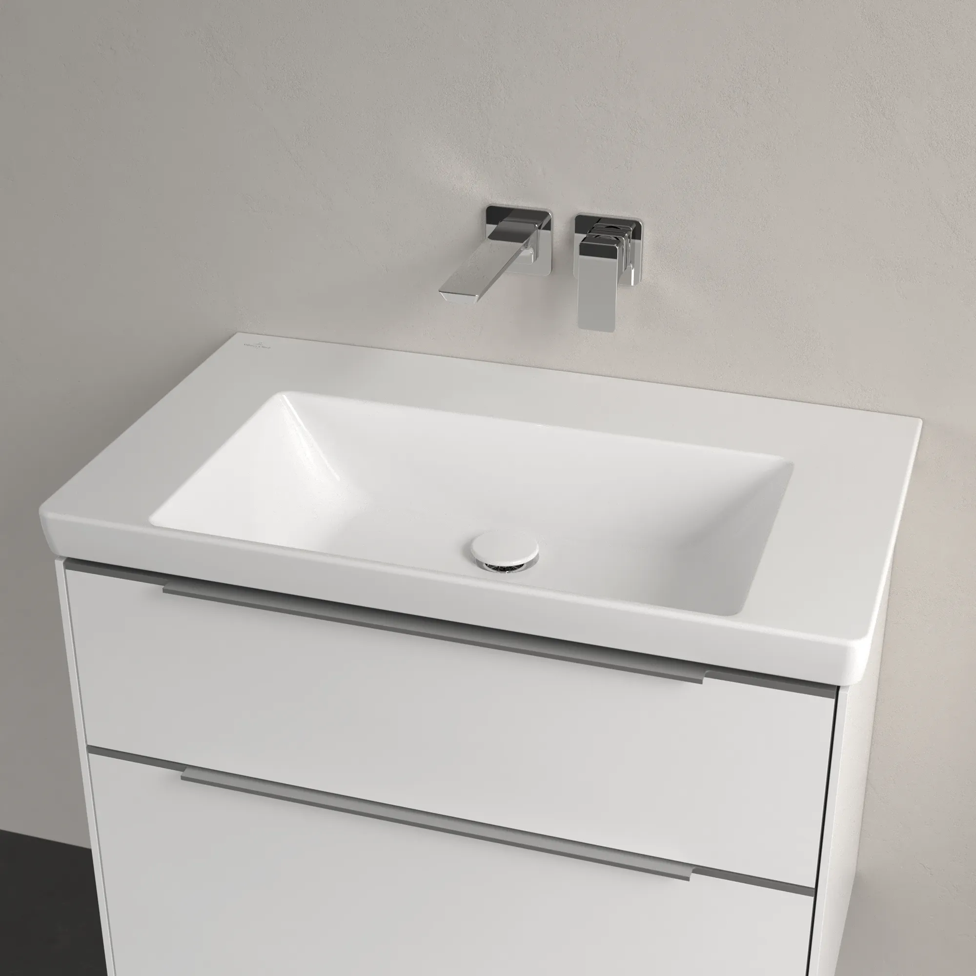 Villeroy & Boch Wandwaschtisch aus TitanCeram „Subway 3.0“ 800 × 470 × 165 mm, ohne Hahnlochbohrung in Weiß Alpin Villeroy & Boch Wandwaschtisch aus TitanCeram „Subway 3.0“ 800 × 470 × 165 mm, ohne Hahnlochbohrung in Weiß Alpin