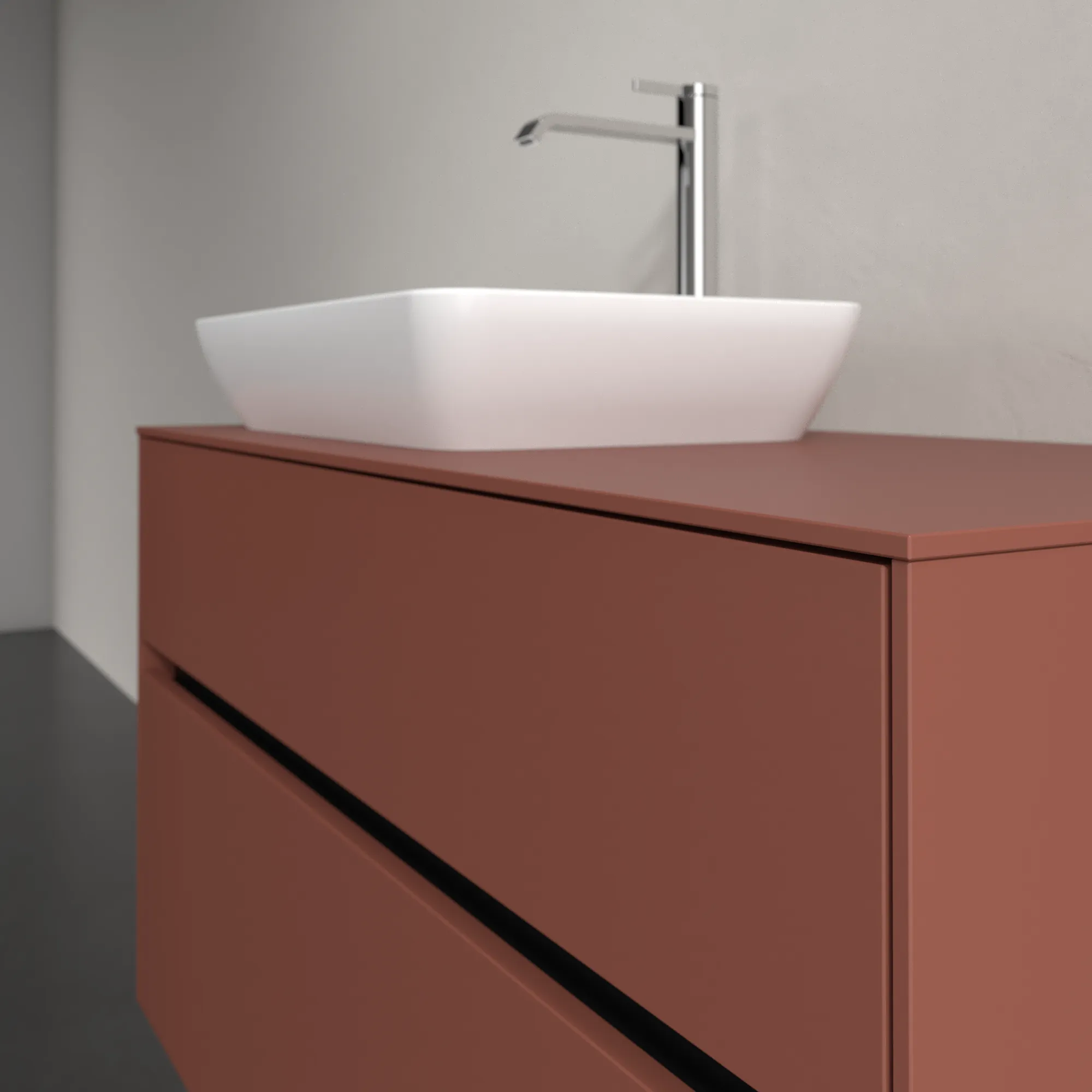 Villeroy & Boch Waschbeckenunterschrank Collaro C11000, eckig, Wine Red, 1000x548x500 mm, mit Absenkautomatik (SoftClosing), 2 Auszüge