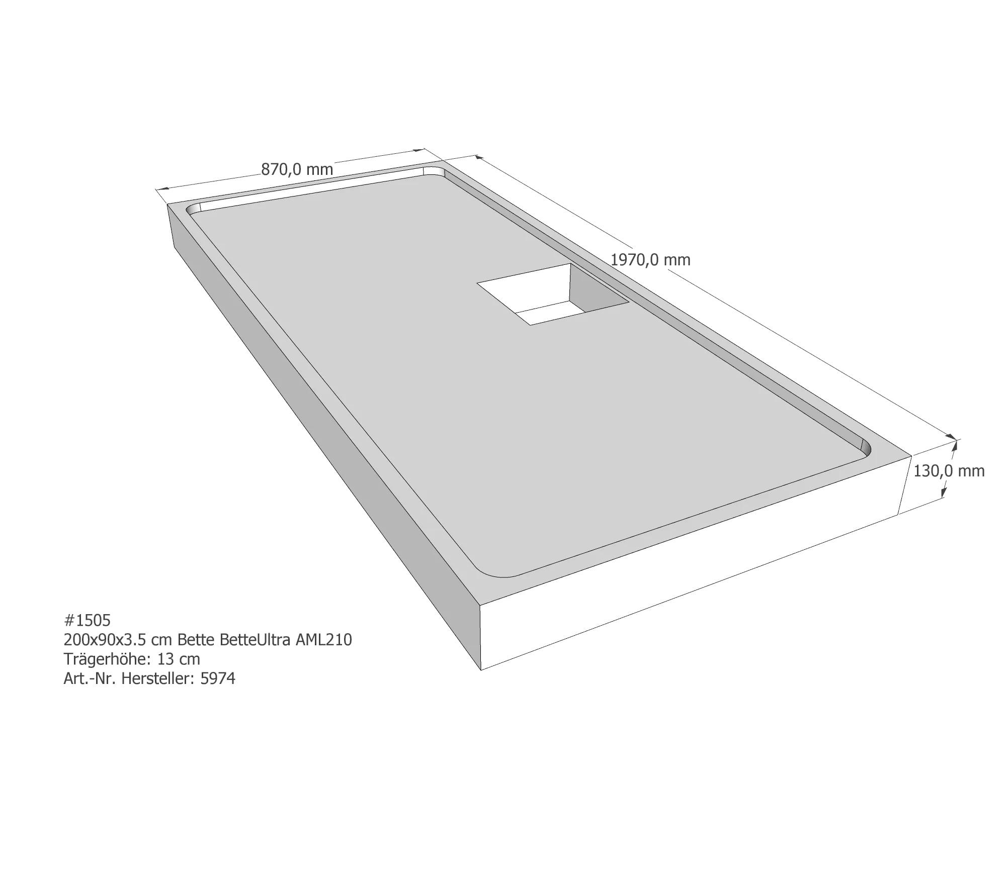 Duschwannenträger für Bette Ultra (superflach) 200 × 90 × 3,5 cm Duschwannenträger für Bette Ultra (superflach) 200 × 90 × 3,5 cm