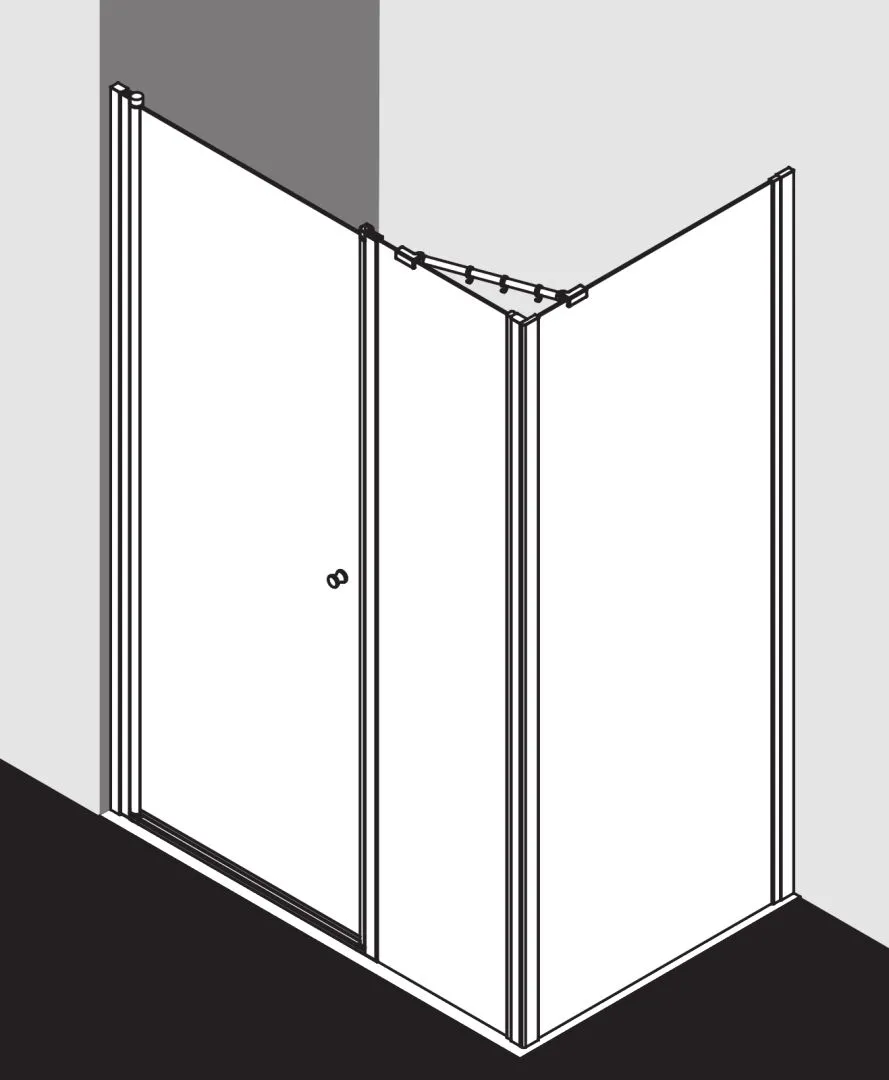 Kermi Duschdesign IBIZA 2000 Schwingtür und Festfeld, Silber Mattglanz Kermi Duschdesign IBIZA 2000 Schwingtür und Festfeld, Silber Mattglanz