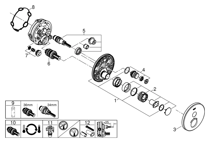 Grohe Grohtherm SmartControl 29150 Unterputz-Thermostat moon white Grohe Grohtherm SmartControl 29150 Unterputz-Thermostat moon white