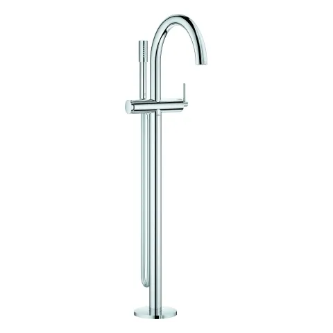Einhand-Wannenbatterie Atrio 24368, Bodenmontage, Fertigmontageset für 45 984, mit Brauseset Rainshower Aqua Stick, chrom Einhand-Wannenbatterie Atrio 24368, Bodenmontage, Fertigmontageset für 45 984, mit Brauseset Rainshower Aqua Stick, chrom