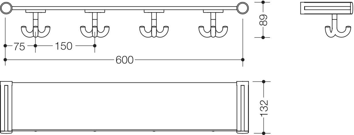 HEWI Ablage in 63 cm