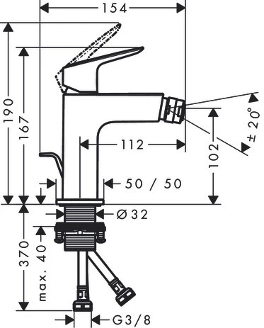 Bidetmischer 110 Logis Fine chrom