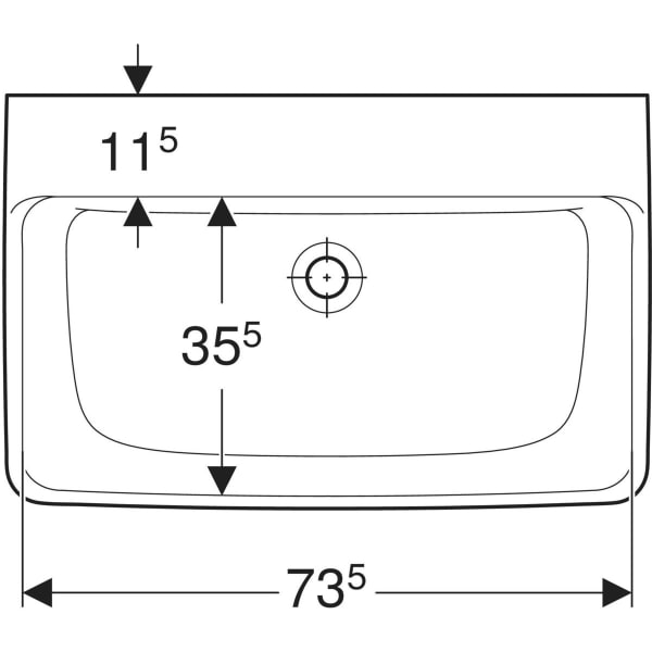 Wandwaschtisch „Renova Plan“, rechteckig 75 × 48 cm in weiß alpin
