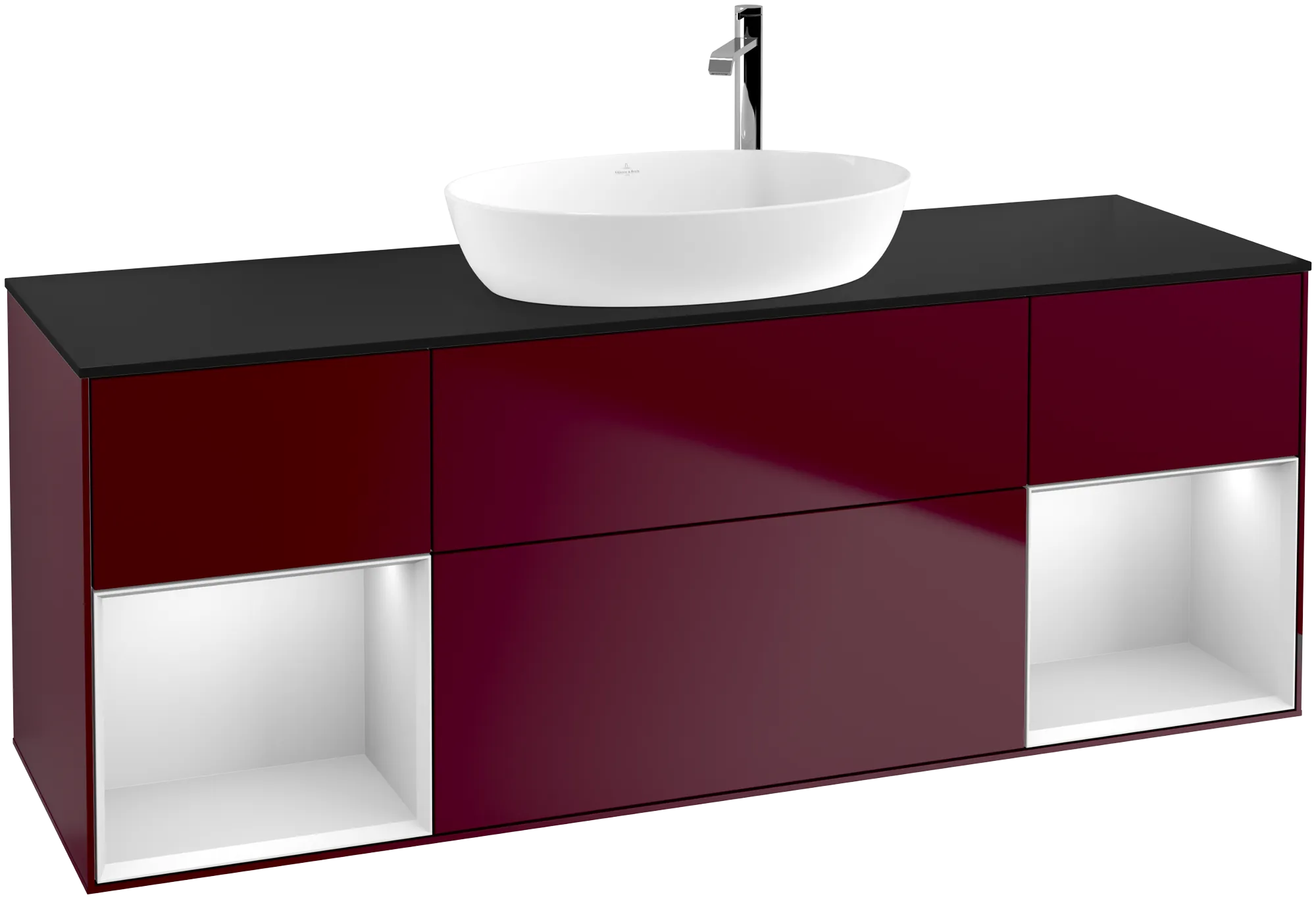 Villeroy & Boch Waschbeckenunterschrank Finion F98, 1600x603x501mm, mit Beleuchtung, 4 Auszüge