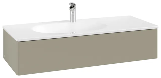 Villeroy & Boch Waschtischunterschrank für Schrankwaschtisch „Antao“ 1188 × 256 × 493 mm Stone Grey Matt Lacquer, ohne Hahnlochbohrung, für Becken links, ohne Beleuchtung