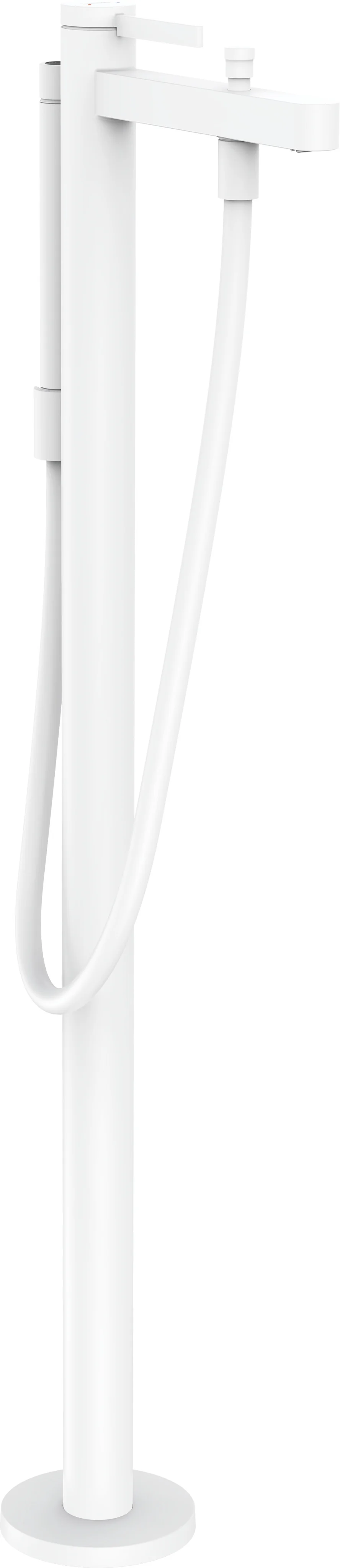 Hansgrohe Finoris Einhebel-Wannenmischer bodenstehend, mattweiß, Ausladung 210 mm