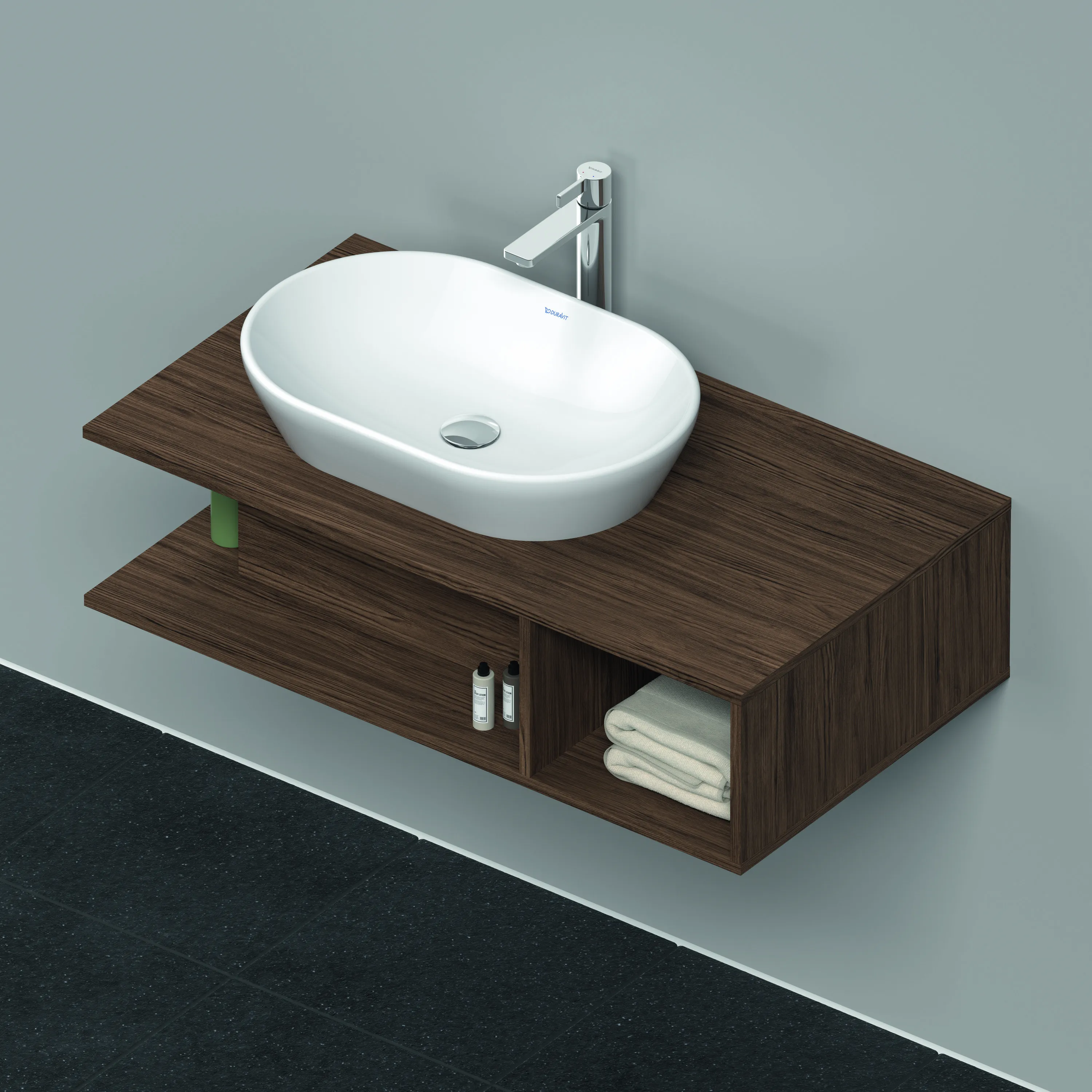 Duravit Waschtischunterschrank wandhängend „D-Neo“ 100 × 26 × 55 cm Nussbaum Dunkel Duravit Waschtischunterschrank wandhängend „D-Neo“ 100 × 26 × 55 cm Nussbaum Dunkel