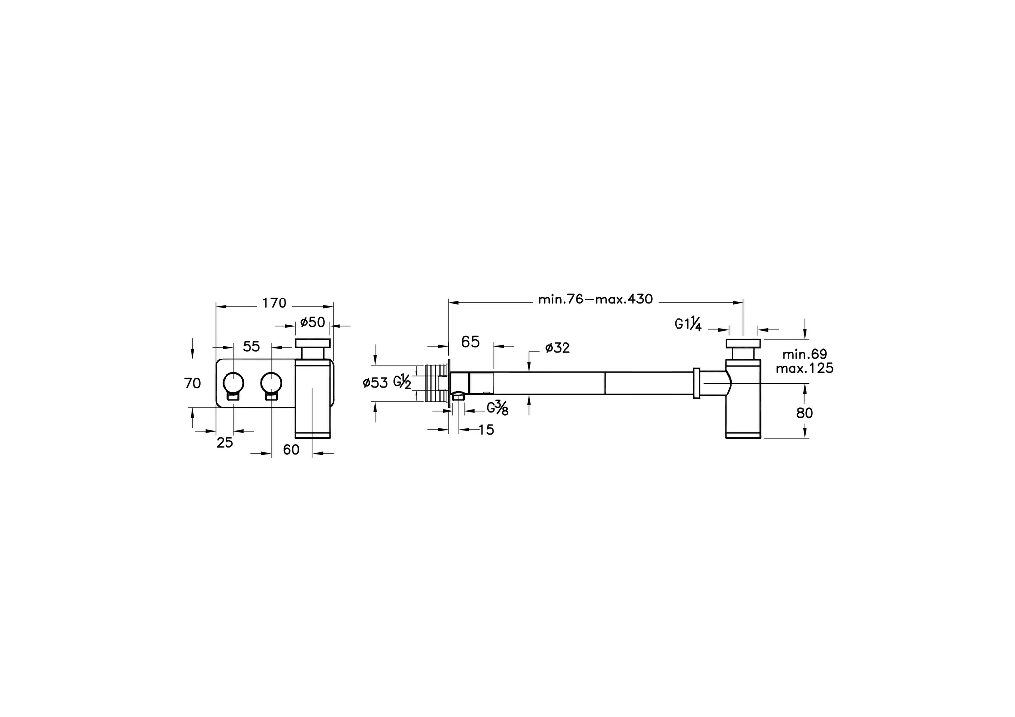 Zubehör Design Siphon Abgangsrohr und Rosette mit 2 Eckventilen (links) G 1 1/4″ Chrom Zubehör Design Siphon Abgangsrohr und Rosette mit 2 Eckventilen (links) G 1 1/4″ Chrom