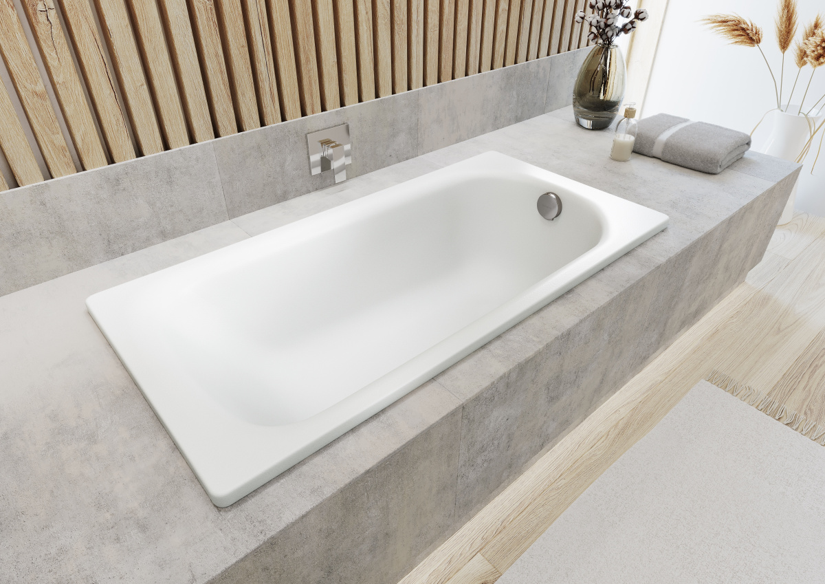 Set Badewanne Kaldewei Saniform Plus 160 × 70 cm mit Träger und Ablaufgarntiur 160 × 75 cm