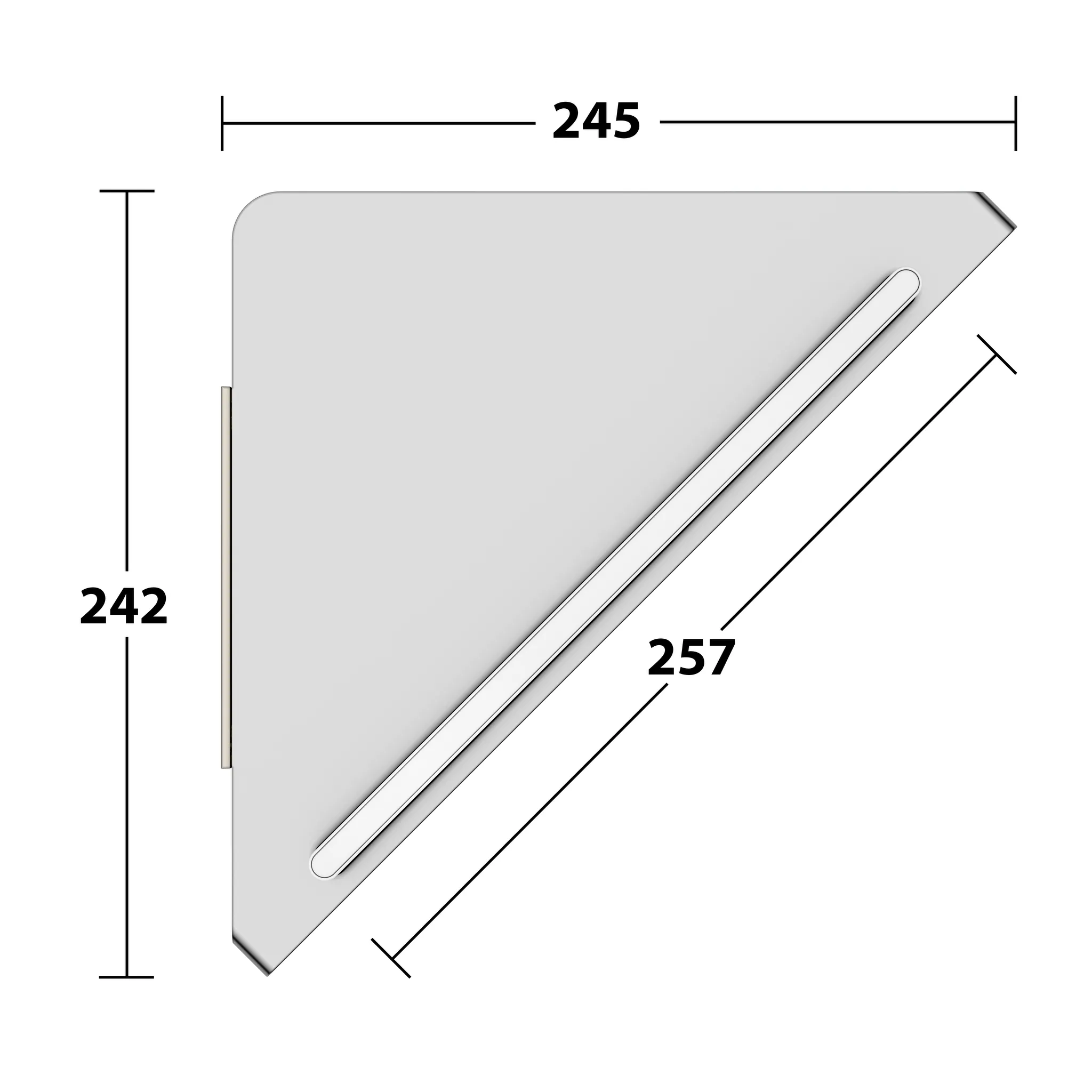 Edition 400 11557170100 Eckduschablage mit integriertem Glasabzieher silber-eloxiert/weiß Edition 400 11557170100 Eckduschablage mit integriertem Glasabzieher silber-eloxiert/weiß