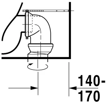 Stand-WC Kombi ME by Starck 650 mm Tiefspüler, fürSPK, Abg.vario, weiß