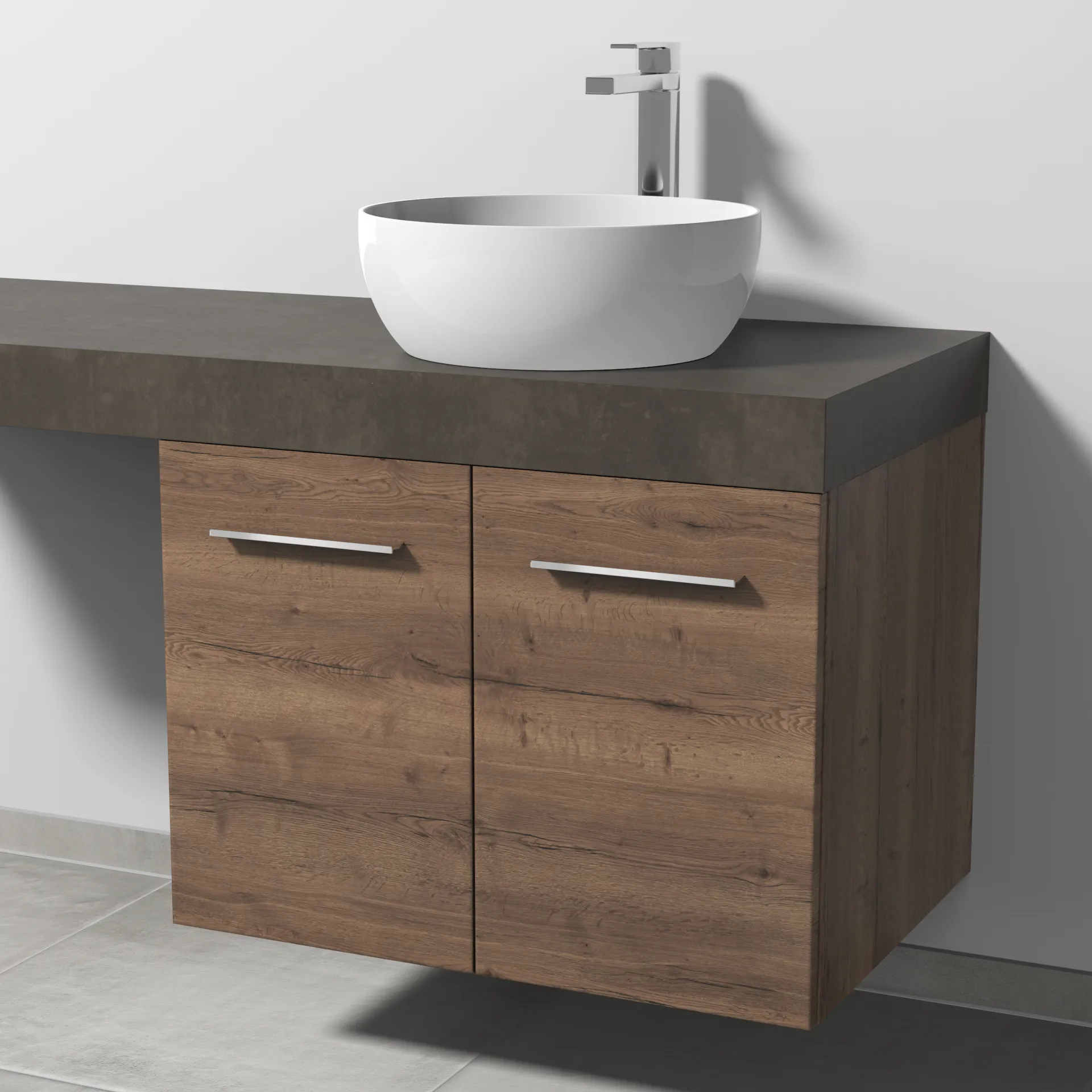 Sanipa Waschtischunterschrank „2morrow“ 700 × 510 × 520 mm in Eiche Tabak