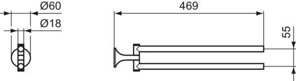 Doppelte Handtuchstange La Dolce Vita Brushed Gold Doppelte Handtuchstange La Dolce Vita Brushed Gold