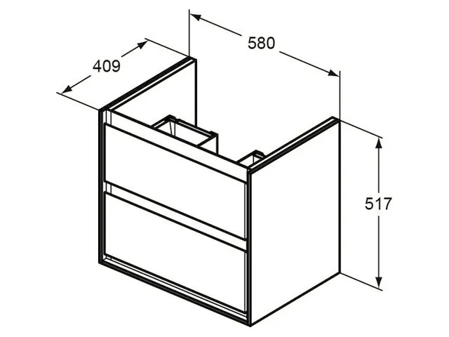 Ideal Standard Connect Air Untere Schubladenfront, weiß glänzend und matt, für WTU 580 mm Ideal Standard Connect Air Untere Schubladenfront, weiß glänzend und matt, für WTU 580 mm