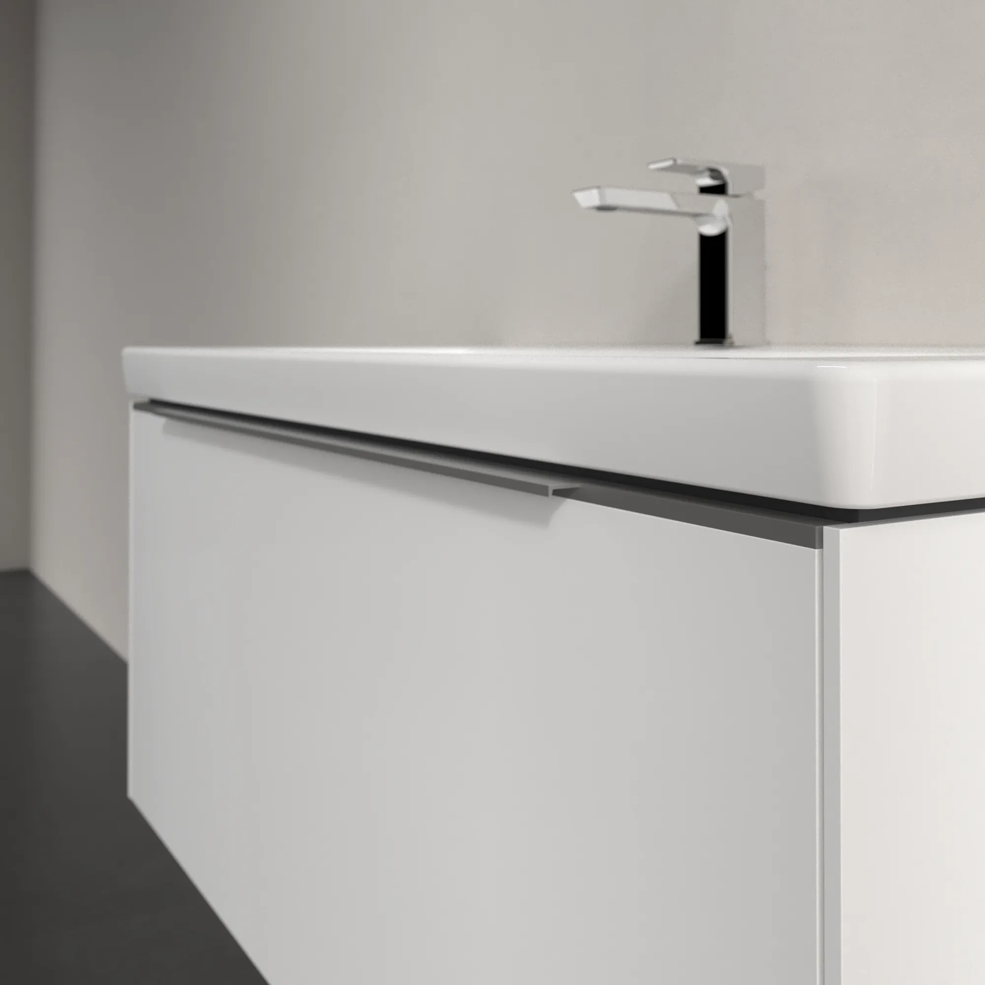 Villeroy & Boch Waschtischunterschrank „Subway 3.0“ für Schrankwaschtisch 97,3 × 42,9 × 47,8 × 47,8 cm 1 Auszug, Waschbecken mittig, mittig