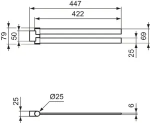 doppelter Handtuchhalter Conca Cube 447mm Brushed Gold doppelter Handtuchhalter Conca Cube 447mm Brushed Gold