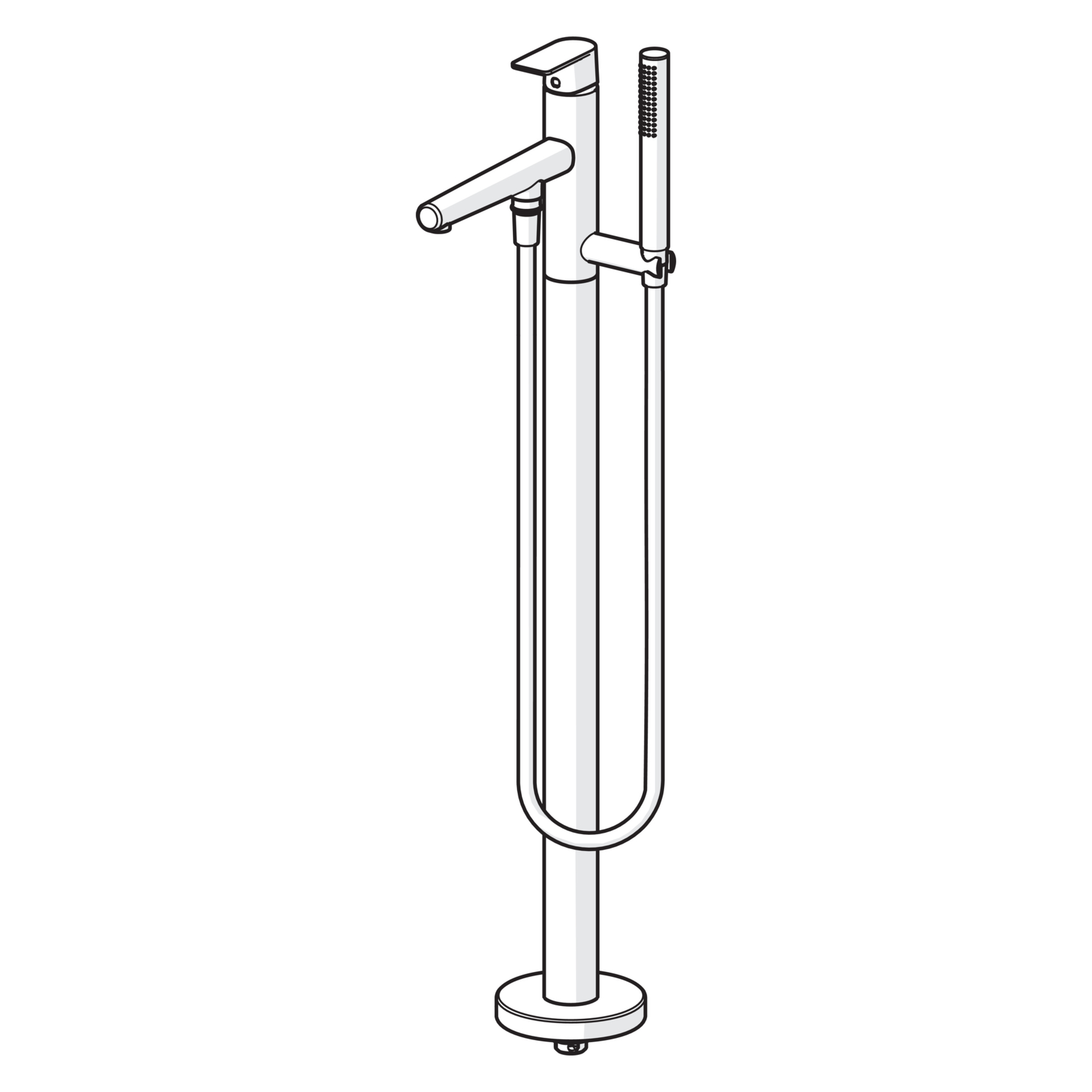Einhand-Wannenarmatur „Stela“ Ausladung 209 mm in Chrom Einhand-Wannenarmatur „Stela“ Ausladung 209 mm in Chrom