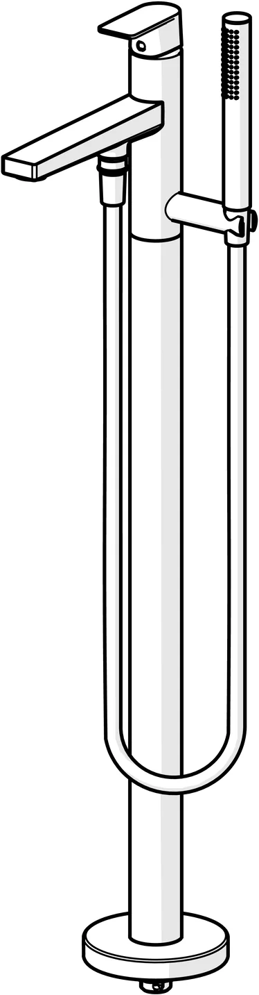 HansaSTELA Einhebelmischer Badebatterie mit Standrohr 5725 Ausladung 210mm Chrom