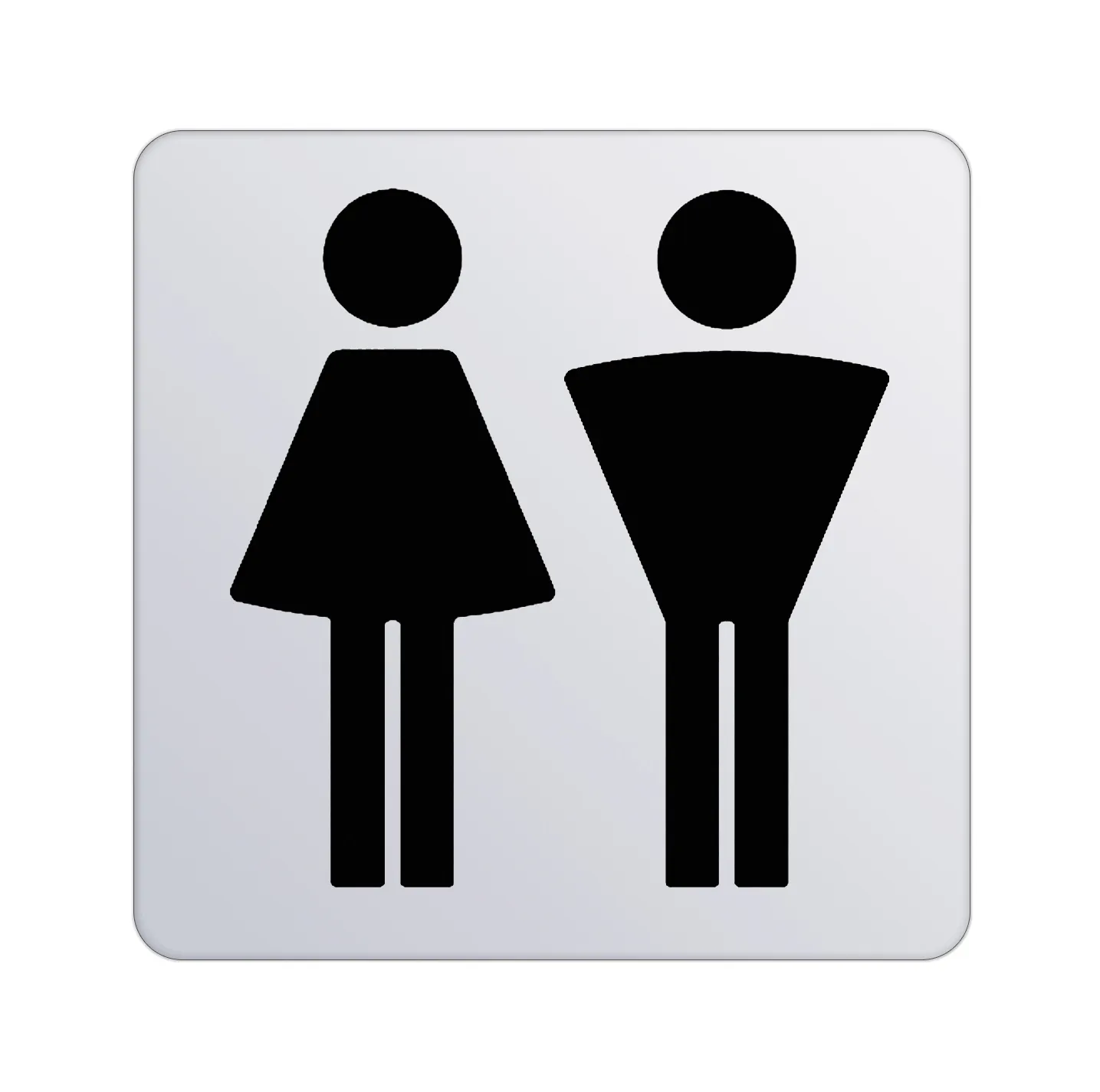 Plan 14971010000 Türschild Damen/Herren verchromt