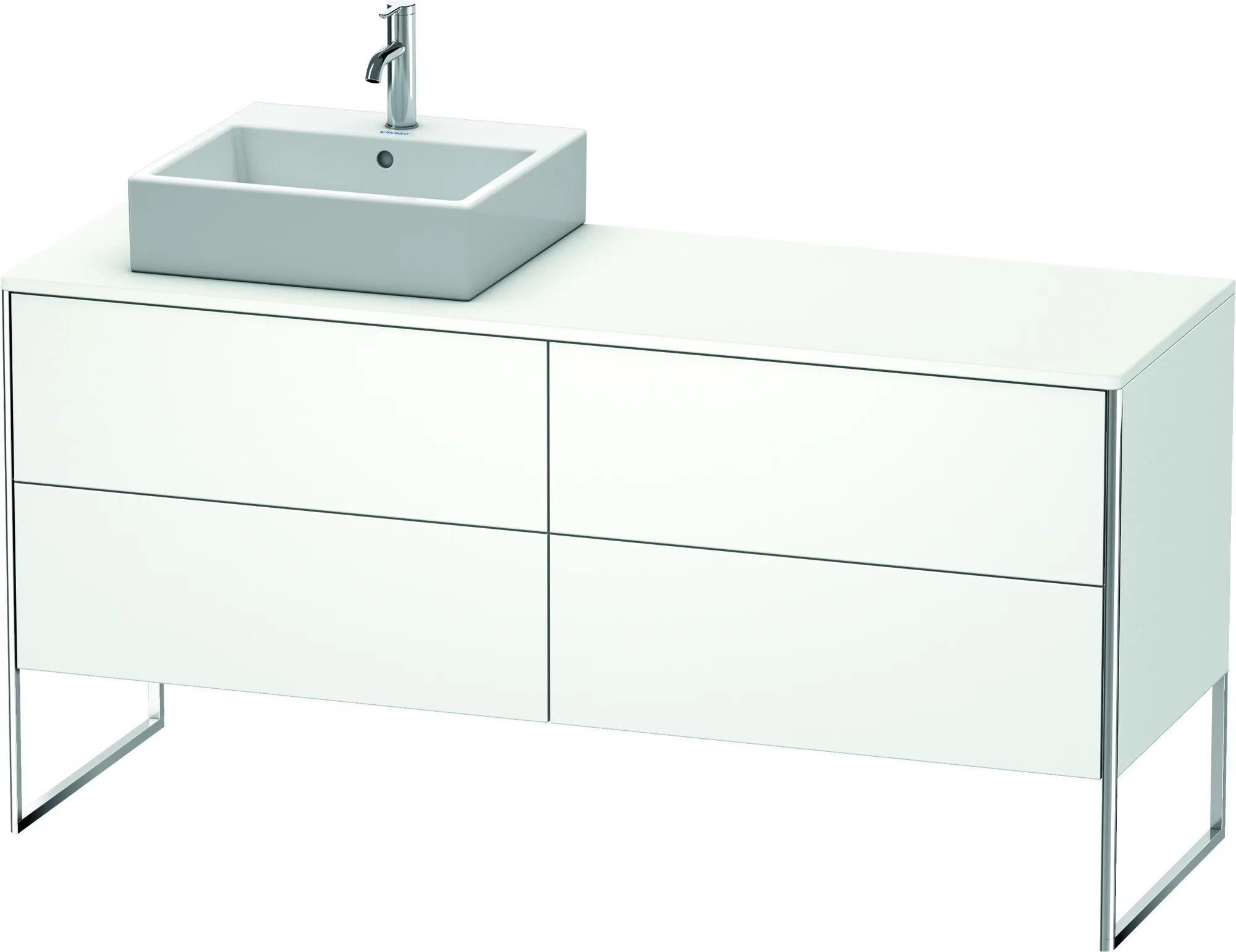 Duravit Waschtischunterschrank bodenstehend „XSquare“ 160 × 77,8 × 54,8 cm Weiß Matt