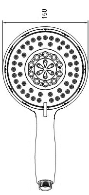 Handbrause AqvaBasic II - 5-fach verstellbar - "easy-clean" - Durchmesser 150 mm - chrom Handbrause AqvaBasic II - 5-fach verstellbar - "easy-clean" - Durchmesser 150 mm - chrom
