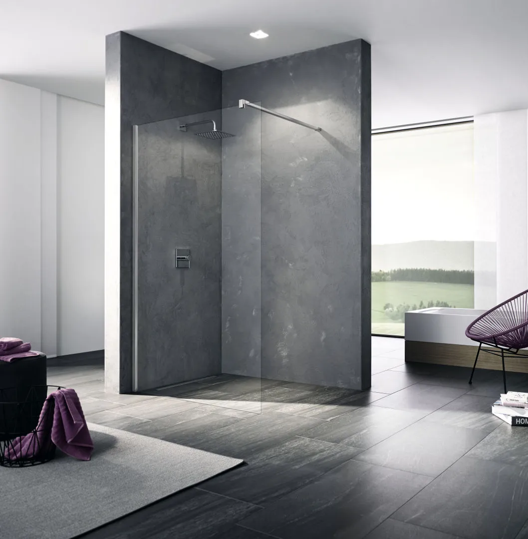Kermi Duschdesign Walk-In-Duschkabine „WALK-IN XB“ Glas Klar, Profile Silber Mattglanz, BV: 780 - 800 mm WE: 785 - 805 mm H: 2000 mm