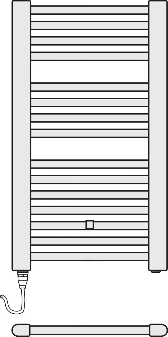 Kermi Elektroheizkörper „Basic®-E“ 52,4 × 177 cm in Schwarz Soft