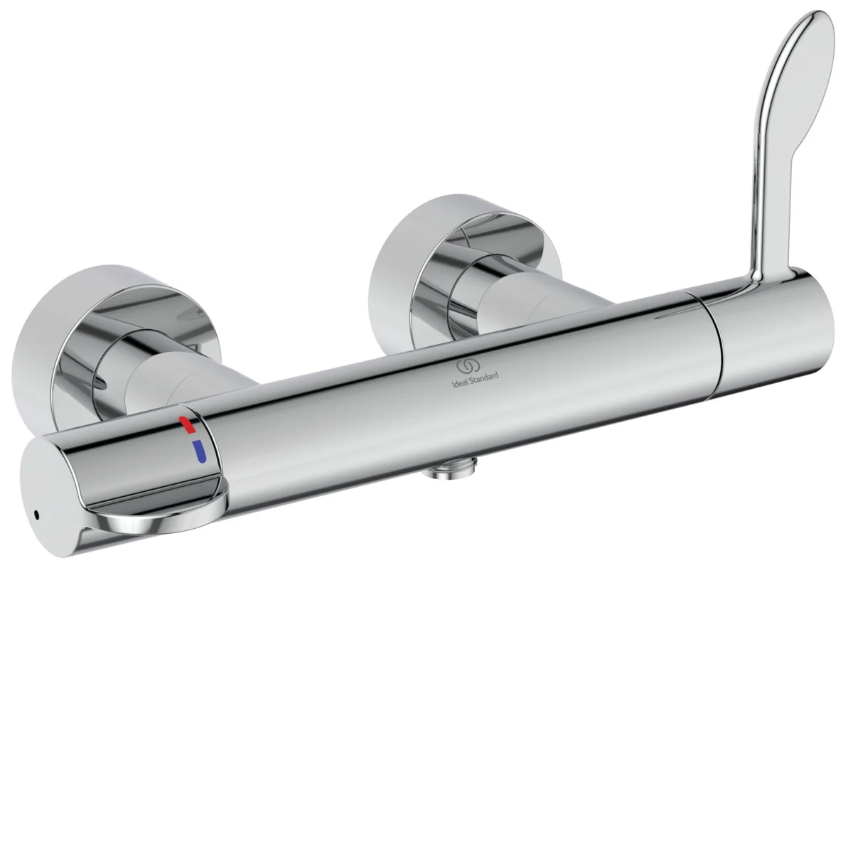 Ideal Standard Ceraplus Safe Brausethermostat, Klinikhebel Chrom, thermische Desinfektion und absperrbare S-Anschlüsse