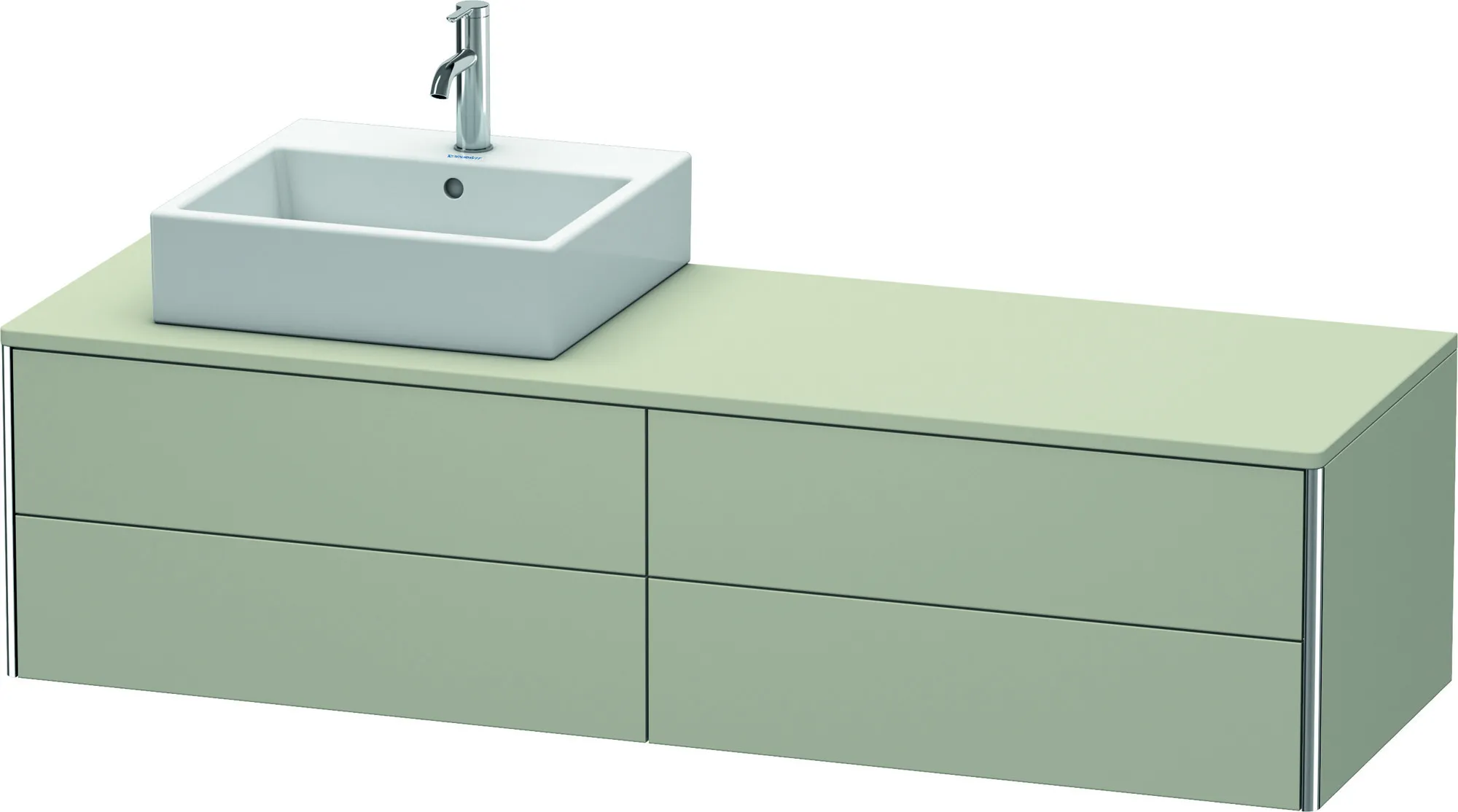 Duravit Waschtischunterschrank wandhängend „XSquare“ 160 × 40 × 54,8 cm Taupe Seidenmatt