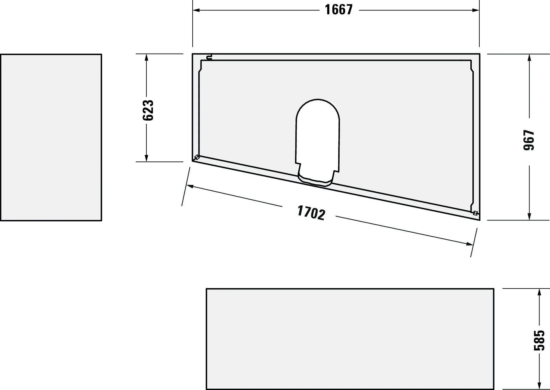 Duravit Badewanne „No.1“ trapez 170 × 100 cm, rechts