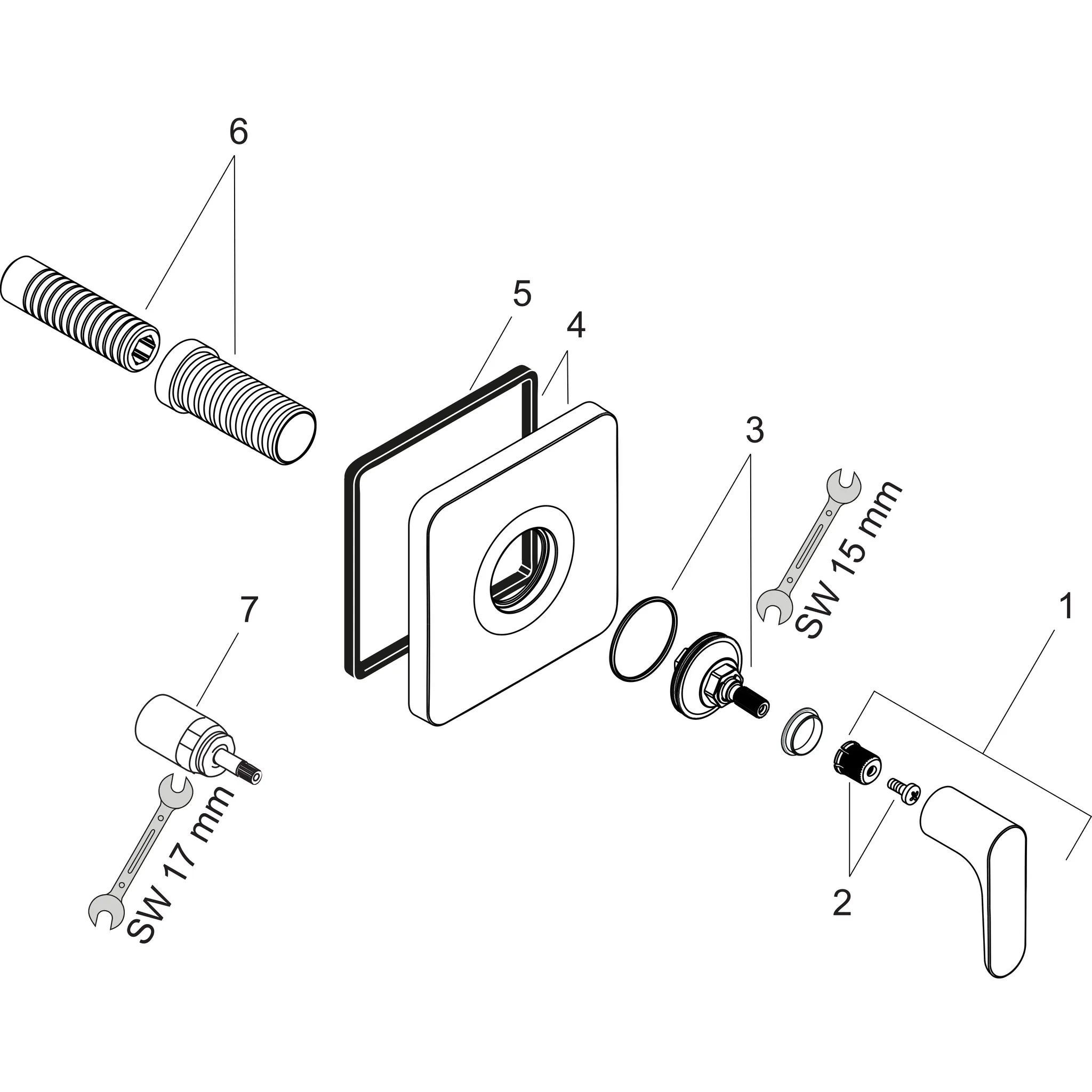 Hansgrohe AXOR Citterio M Absperrventil Unterputz Chrom, DN15/DN20 Hansgrohe AXOR Citterio M Absperrventil Unterputz Chrom, DN15/DN20
