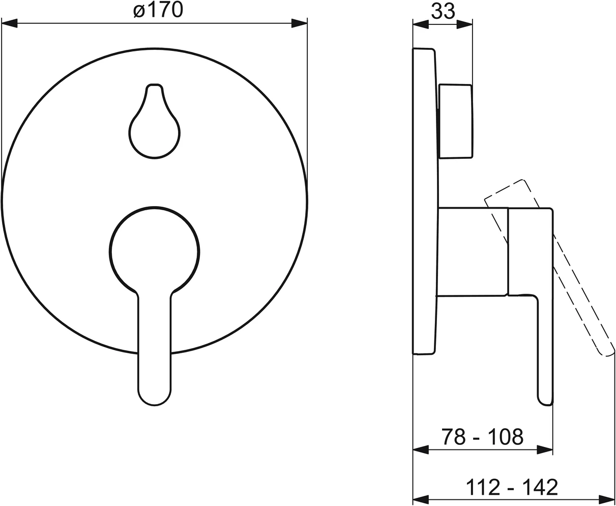 HansaDESIGNO Style Wannen- und Brausearmatur Einhebelmischer Fertigmontageset für Wanne/Brause Chrom