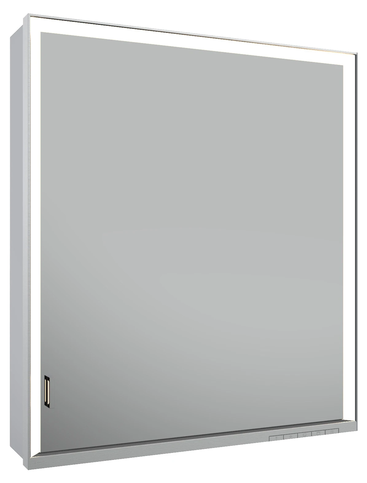 KEUCO ROYAL LUMOS Spiegelschrank Wandvorbau 1-türig lange Tür 650x735x165mm silber-eloxiert