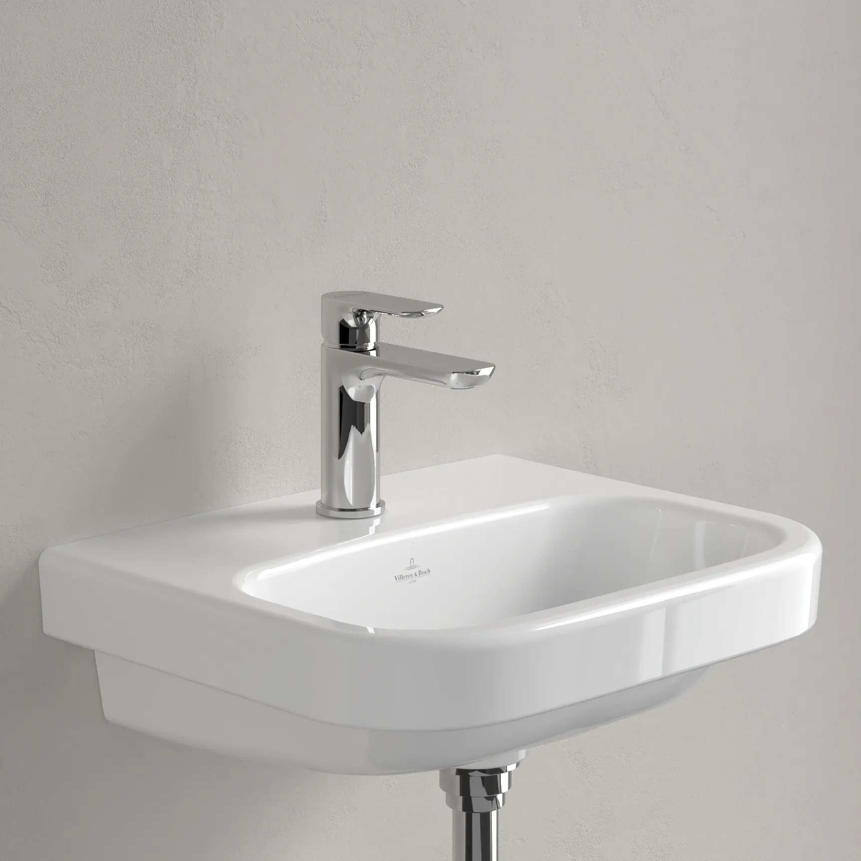Villeroy & Boch Architectura Handwaschbecken 450x380mm re-eckig 1HL. o. ÜL. Weiß Alpin
