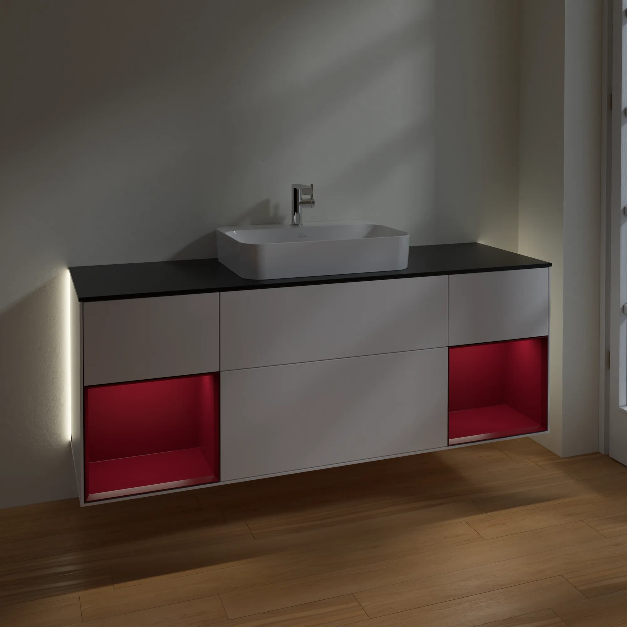 Villeroy & Boch Waschtischunterschrank „Finion“ für Schrankwaschtisch 1600 × 603 × 501 mm White Matt Lacquer, für Becken mittig