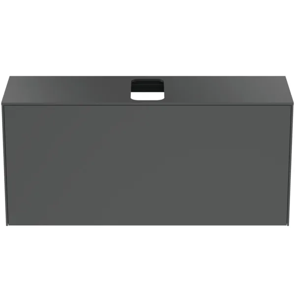 Ideal Standard Conca Waschtischunterschrank, Anthrazit matt, 1 Auszug, Push-Open mit Softclose, 1.202 x 373 x 550 mm