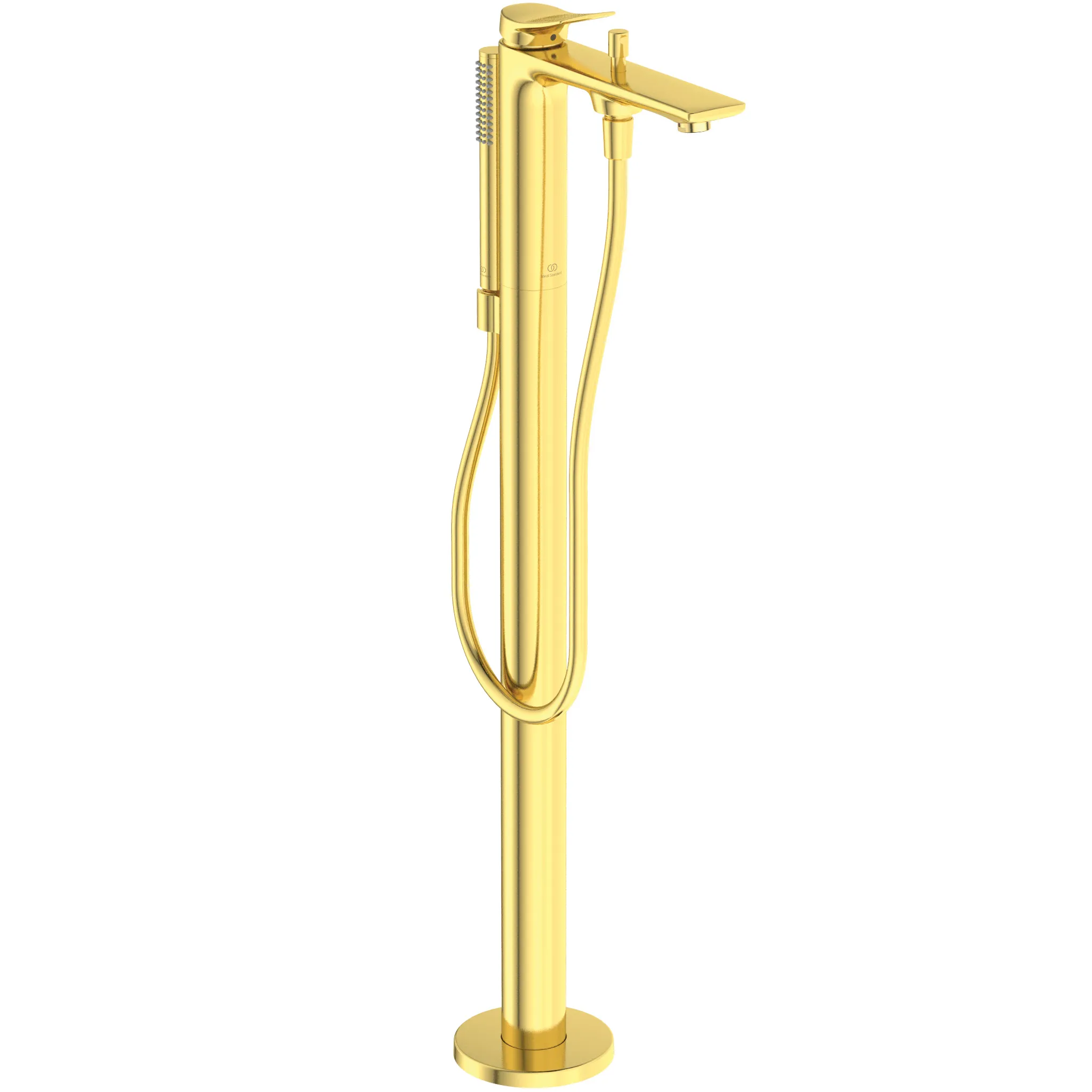 freistehende Badewannenarmatur Conca mit Stick-Handbrause Ausladung 204mm Brushed Gold freistehende Badewannenarmatur Conca mit Stick-Handbrause Ausladung 204mm Brushed Gold
