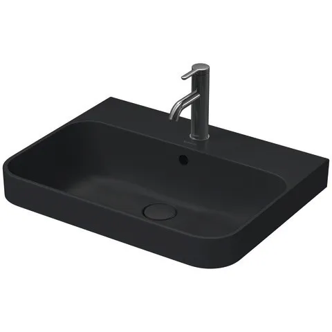 Aufsatzwaschtisch „Happy D.2 Plus“, mit Überlauf, Hahnlochposition mittig Farbe (Außenseite): Anthrazit Matt / Farbe (Innenseite): Anthrazit Matt / Größe: 60 × 46 cm / Hahnlochbohrung: mit 1×1 Hahnlochbohrung / Hahnlochposition: mittig / Oberflächenveredelung: ohne Oberflächenveredelung / Überlauf: mit Überlauf Aufsatzwaschtisch „Happy D.2 Plus“, mit Überlauf, Hahnlochposition mittig Farbe (Außenseite): Anthrazit Matt / Farbe (Innenseite): Anthrazit Matt / Größe: 60 × 46 cm / Hahnlochbohrung: mit 1×1 Hahnlochbohrung / Hahnlochposition: mittig / Oberflächenveredelung: ohne Oberflächenveredelung / Überlauf: mit Überlauf