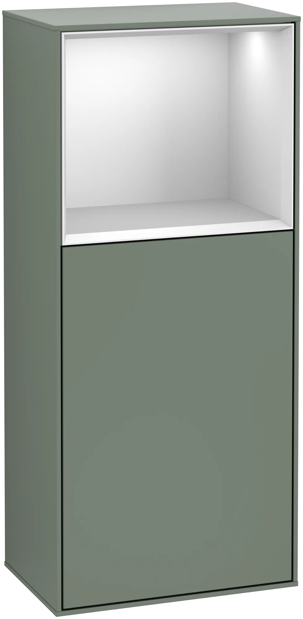 Villeroy & Boch Seitenschrank „Finion“ 41,8 × 93,6 cm 1 Tür, Anschlag links, mit Regalelement-Beleuchtung Anschlag links
