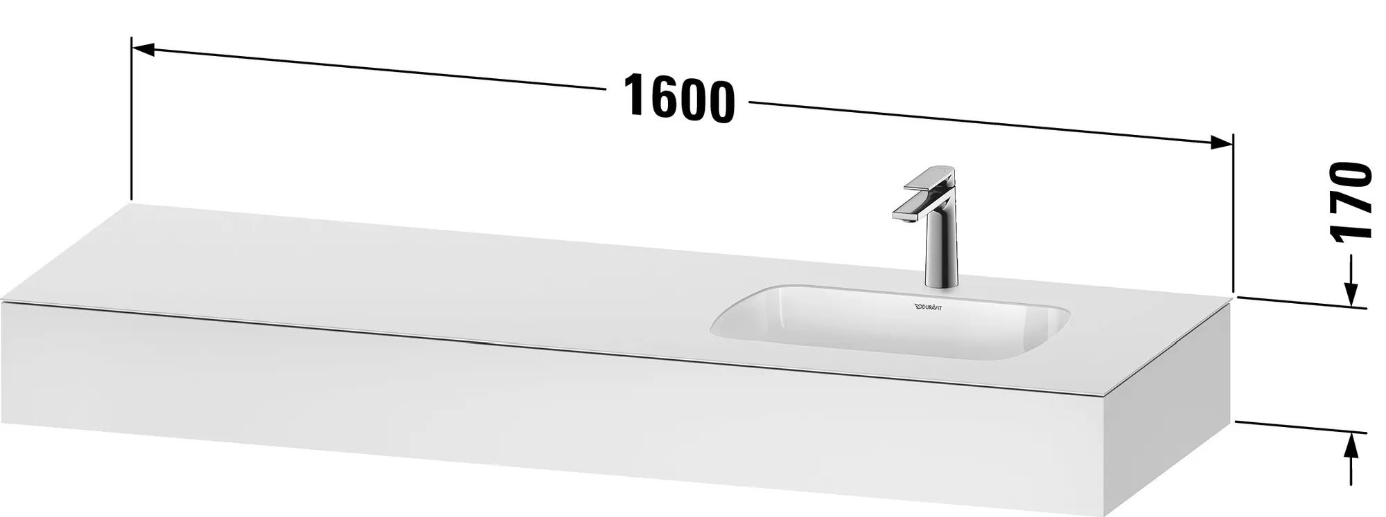 Einbauwaschtisch mit Konsole „Qatego“ 160 × 55 × 17 cm