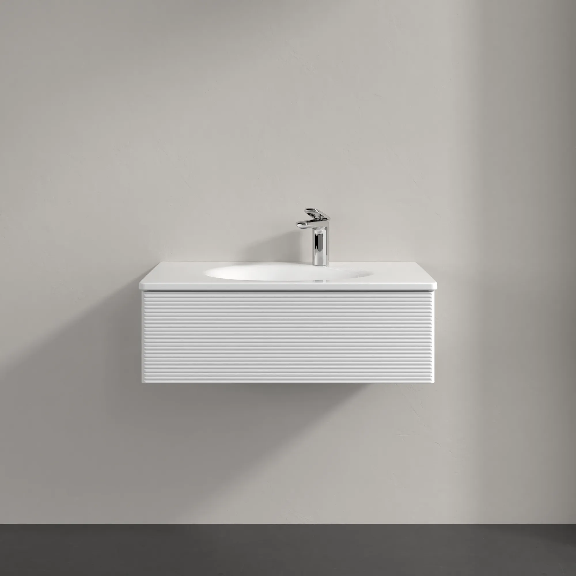 Villeroy & Boch Waschbeckenunterschrank Antao K01, Glossy White Lacquer, 788x256x496mm, 1 Auszug mit SoftClosing und Push-to-open, Wandmontage
