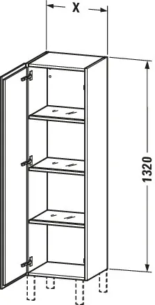 Duravit Halbhochschrank „L-Cube“ 50 × 132 × 36,3 cm