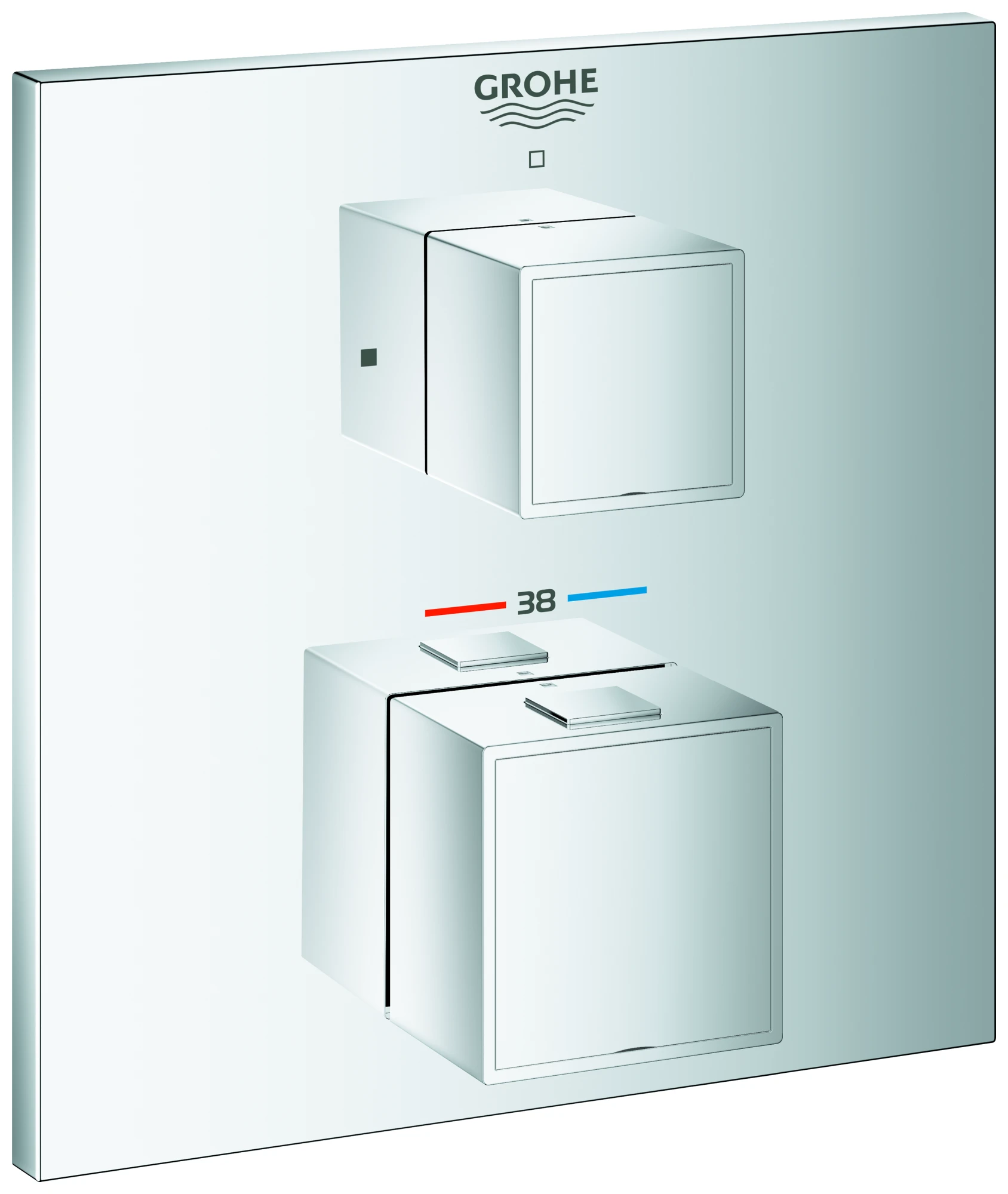 Thermostat-Brausebatterie Grohtherm Cube 24153, Fertigmontageset für Rapido SmartBox, chrom